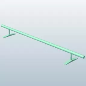 Skate Park Round Grind Rail 3d model