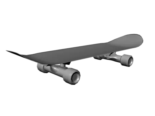 White Skateboard With Wheels 3d model