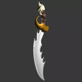 Decorative Skull On Sword 3d model