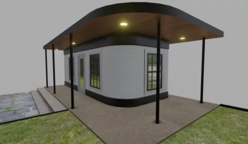 Modern House Architecture Scene 3d model