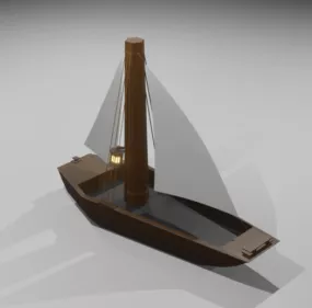 Small Sail Ship Lowpoly 3d model