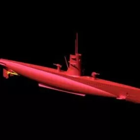 Small Submarine Lowpoly 3d model