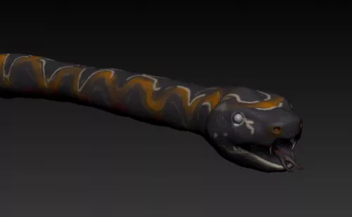 Brown Snake Crawling 3d model