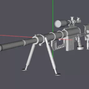 Sniper Rifle Lowpoly Gun 3d model