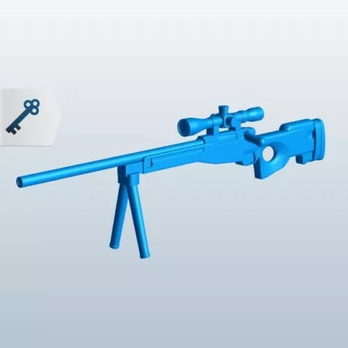 Sniper Rifle Gun With Camo 3d model