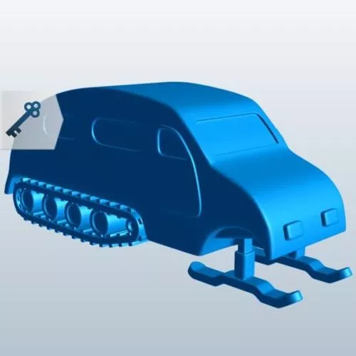 Snowcat Vehicle With Skis 3d model Snowcat Vehicle With Skis 3d model