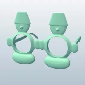 Snowmen Glasses Shaped Printable 3d model