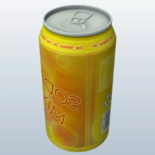 Yellow Soda Can 3d model Yellow Soda Can 3d model