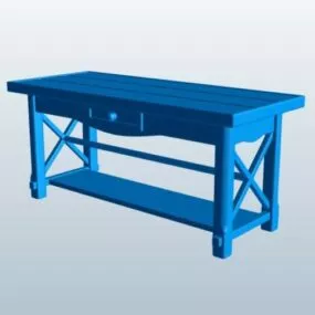 Wooden Sofa Table 3d model