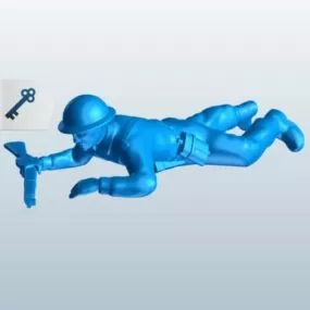 Soldier Crawling Character 3d model