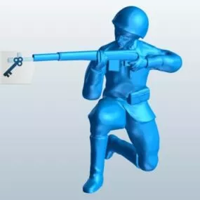Soldier Firing A Rifle Character 3d model