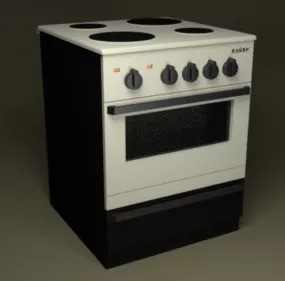 Vintage Electric Stove 3d model