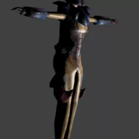 Space Amazon Character 3d model