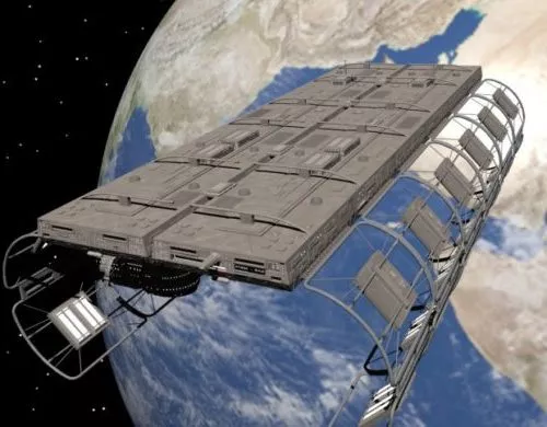 Scifi Station Concept Scene 3d model