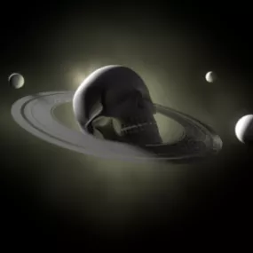 Space Skull Concept Scene 3d model