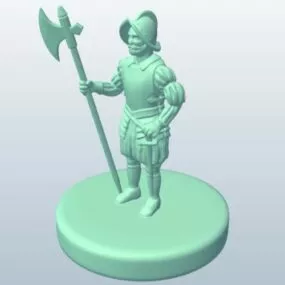 Spanish Warrior Conquistadors Halberd 3d model