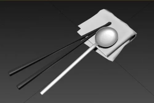 Dinning Spoons Chopsticks 3d model Dinning Spoons Chopsticks 3d model
