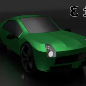 Green Sport Car Lowpoly 3d model