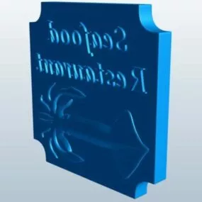 Restaurant Sign Board 3d model