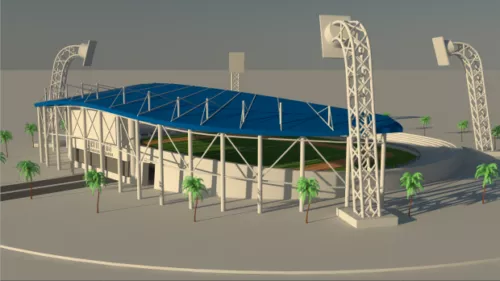 Futuristic Sphere Stadium 3d model