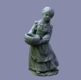 Western Fountain Statue 3d model