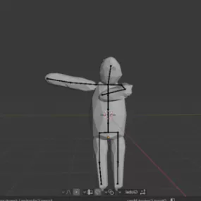 Stick Man Lowpoly Character 3d model