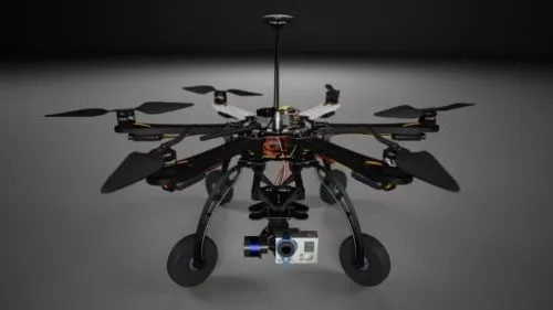 Futuristic Scout Drone With Robot Arm 3d model