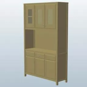 Straight Leg Hutch Wooden 3d model