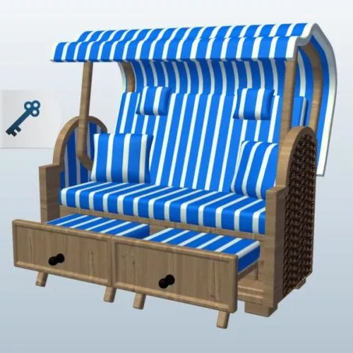 Swing Chair In Forest With Girl Character 3d model