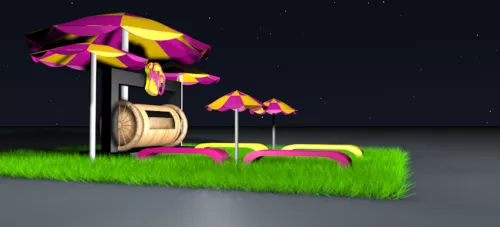 Open Umbrella 3d model