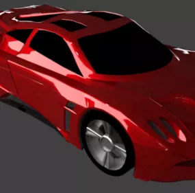Red Supercar 3d model