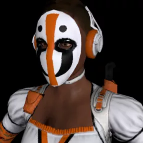 Girl With Mask Character 3d model