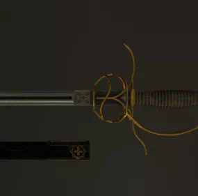 Swept Hilt Rapier Weapon 3d model