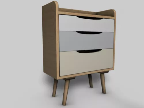 Wood Bedside Cabinet Modern 3d model Wood Bedside Cabinet Modern 3d model