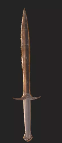 Chinese Rustic Broadsword 3d model