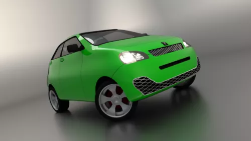 Green Sedan Car 3d model Green Sedan Car 3d model