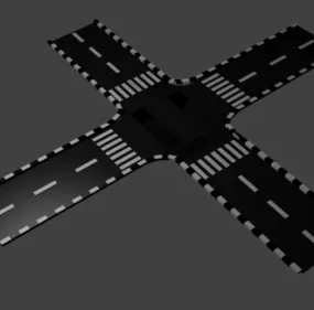 Three-way Junction Road 3d model