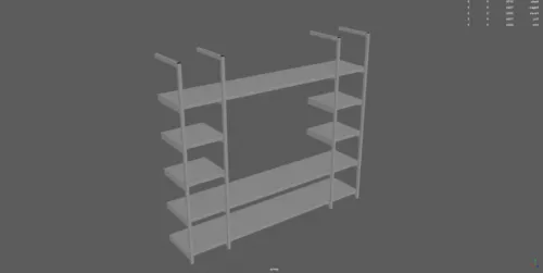 Black Vertical Shelf 3d model