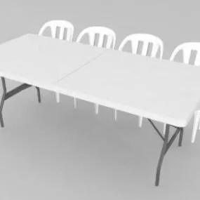 Table And Chair Set 3d model