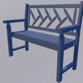 Metal Garden Bench 3d model