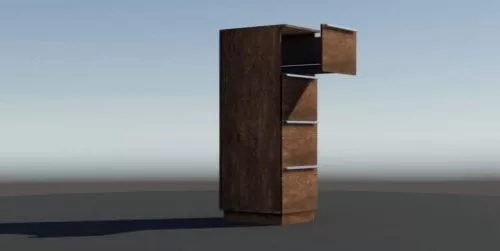 Tall Wooden Cabinet 3d model Tall Wooden Cabinet 3d model