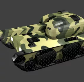 Military Tank With Armored 3d model