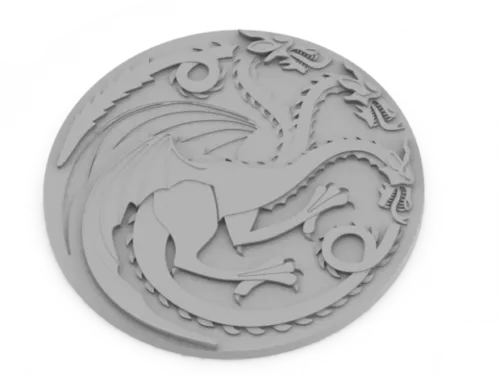 Silver Buck Coin 3d model