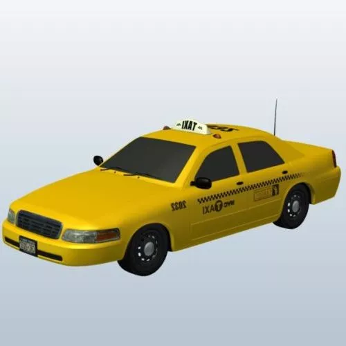 Cartoon Taxi Low Poly 3d model