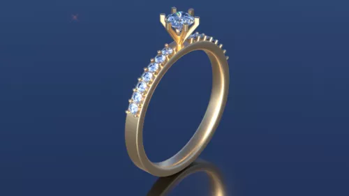 Engagement Diamond Ring 3d model