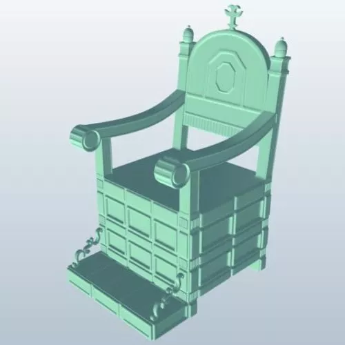 Throne Chair Carved Style 3d model