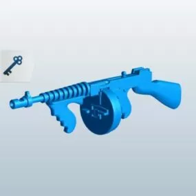 Thompson Submachine Gun Lowpoly 3d model