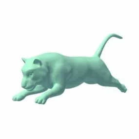 Tiger Jumping Animal Printable 3d model
