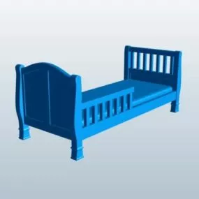 Wooden Toddler Bed 3d model