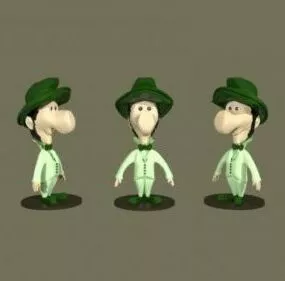 Big Nose Man Cartoon Character 3d model